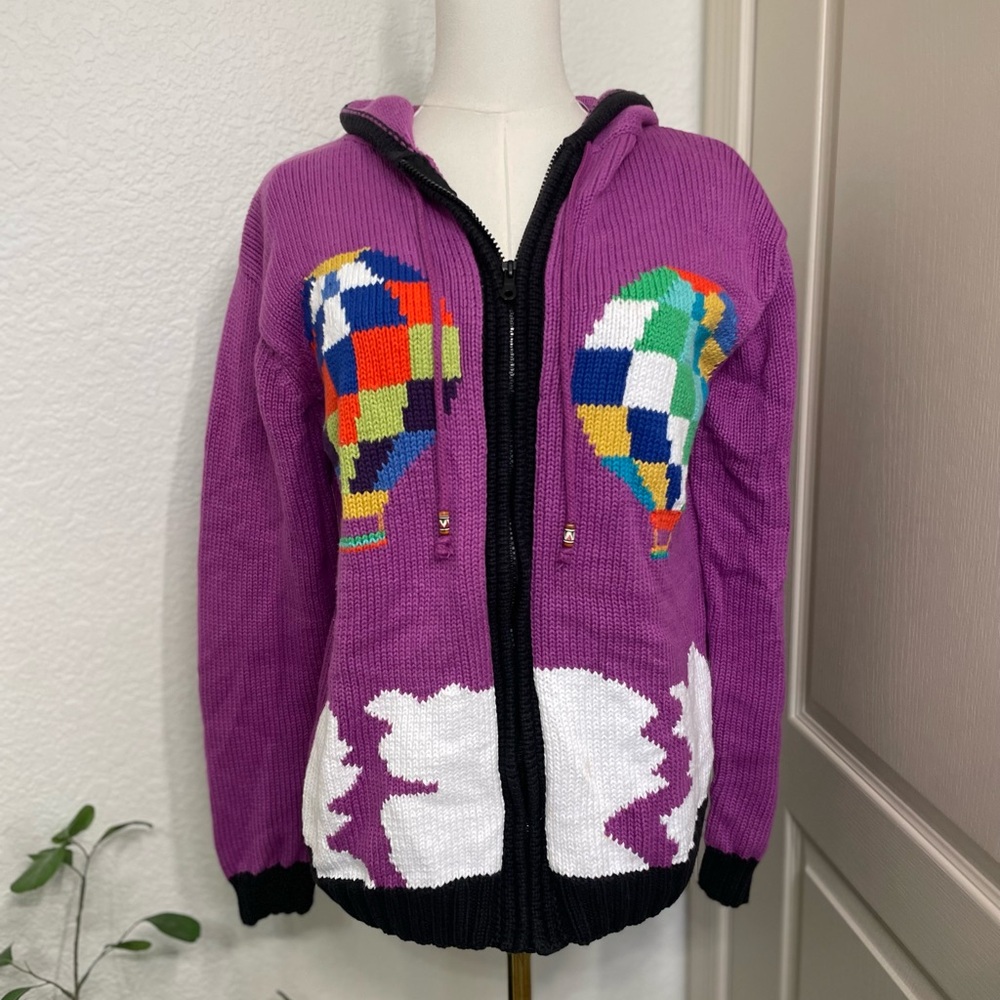 Vibrant Purple Patchwork Cardigan - image 1